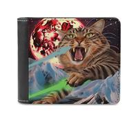 Portafoglio sottile con gatto divertente, con tasca frontale e porta carte di credito, per donne e uomini, Stile:, Taglia unica, Per tutte le stagioni