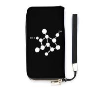 Portafoglio sottile da donna con molecola di cocaina formula chimica borsa lunga carino pochette da polso borsa porta carte, Stile:, 20x10.5cm