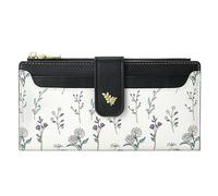 Portafoglio sottile da donna, con motivo floreale, ultra sottile con cerniera, portamonete, organizer per carte di credito, elegante portafoglio da viaggio per donne, shopping, pendolarismo