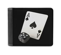 Portafoglio sottile da uomo Aces-Spades Playing Card Dice con 6 scomparti