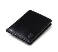 Portafoglio sottile in pelle bifold da uomo con tasca nascosta segreta e tasca per monete, blocco RFID, portafoglio da uomo con sezione separata per banconote, Crunch Nero, Portafoglio RFID
