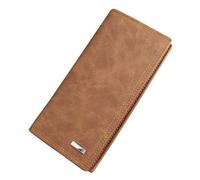 Portafoglio sottile in pelle da uomo con oltre 10 scomparti for carte - Portafoglio lungo con protezione RFID for l'uso quotidiano, portafoglio in PU ultraleggero(Coffee)