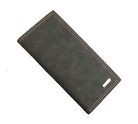 Portafoglio sottile in pelle da uomo con oltre 10 scomparti for carte - Portafoglio lungo con protezione RFID for l'uso quotidiano, portafoglio in PU ultraleggero(Black)