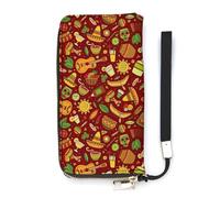 Portafoglio sottile messicano latinoamericano per le donne borsa lunga carino pochette da polso borsa porta carte, Stile:, 20x10.5cm