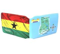 Portafoglio sottile per carte di credito e autobus, con bandiera del Ghana, porta biglietti da viaggio per Oyster Business Zip ID Card - Bifold - Borsa regalo per feste scolastiche, Multicolore, 1x