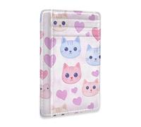 Portafoglio sottile porta carte per uomini donne divertenti facce di gatto minimalista tasca frontale portafogli piccola custodia per carte blocco RFID