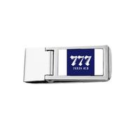 Portafoglio tascabile sottile in acciaio inox con clip per banconote e scritta "Seven Hundred Year"