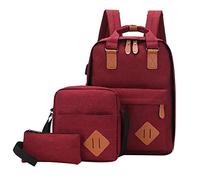 Portafoglio Tattico Per Gli Uomini Studente Mens borsa tinta unita tre pezzi computer business bag spalla casual corrispondenza Incollare Sul Portafoglio Per La Cassa Del Telefono Con Cinghia, rosso