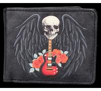 Portafoglio Teschio - Rock And Roses Portafoglio Gotico Con Ali Di Corvo