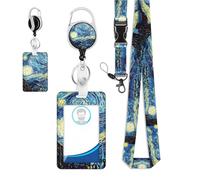 Portafoglio Tesserino Con Lanyard | Portabadge Retrattili | Clip A Ritenzione Per Tessere, Lanyard Con Targhetta Per Insegnanti Infermieri E Professionisti