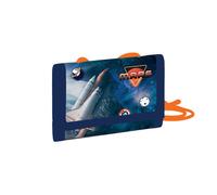 Portafoglio tessile per bambini Space da collo con chiusura a strappo