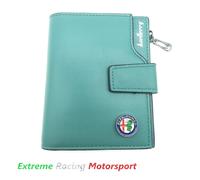 PORTAFOGLIO TOP QUALITY IN ECOPELLE MULTITASCA GREEN LOGO ALFA ROMEO CM 12,5X10