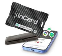 Portafoglio Tracker (iOS e Android) IP68 Bluetooth Smart Finder Card GPS Tracker per borse passaporto funziona con Apple Find My (certificato Apple MFi) e Google Find My Device - Ricarica wireless