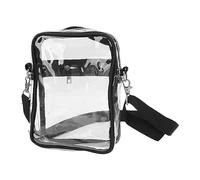 Portafoglio trasparente, chiusura a cerniera in PVC nero trasparente per uomini e donne concerto