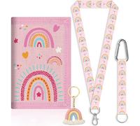 Portafoglio Triplo Bambini 6-12 Anni | 3 Scomparti Antigraffio (Carte/Monete/Banconote) | Portachiavi Arcobaleno+Cinturino Antiperdita| Regalo per Scuola Primaria/Viaggio/Gite Scolastiche