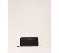 Portafoglio Twin Set zip around nero con logo - Eleganza e sicurezza