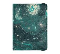Portafoglio ultra sottile in pelle verde oro Tarocchi Astrologia Luna Badge ID Vaccino Card Holder Portafoglio Portafoglio Passaporto