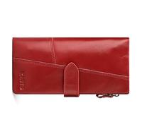 Portafoglio unisex compatto ed elegante, per uomini e donne, leggero, design pratico per carte, documenti d'identità - per viaggi, attività all'aperto e uso quotidiano, Rosso, Tinta unita