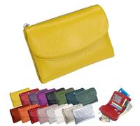 Portafoglio Unisex In Pelle Martellata, Portamonete Corto In Vera Pelle Per Monete E Carte, Piccolo Portafoglio Compatto A Due Ante Con Porta Carte Di Credito, Pochette Organizer Da 13,5 Cm (A)