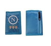 Portafoglio Uomo a Strappo Enzo Castellano Ssc Napoli Azzurro Con Ricamo Bianco