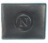 bgn Portafoglio Uomo NAPOLI Calcio Ufficiale con Scudetto in Pelle Blu Azzurro, Bicolore, Portafoglio Napoli Terzo 3 Scudetto