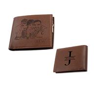 Portafoglio Uomo Personalizzato Portafoglio con Foto Incisione per Uomo Portafoglio in Pelle Regalo per Fidanzato Marito Padre Figlio di Compleanno San Valentino (# 3)