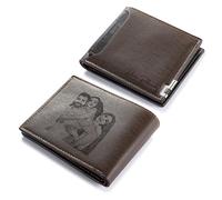 Portafoglio Uomo Personalizzato Portafoglio Foto con Nome RFID Portafoglio Uomo Slim Porta Carte di Credito Regali di Festa del papà Natale San Valentino Compleanno (D)