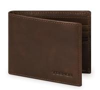 Portafoglio Uomo RFID Blocking, Pelle Porta Carte di Credito Uomo, Portafoglio Uomo Slim con 10 Portatessere, 2 Finestre per le Carte d'Identità, 2 Scomparti Banconote, Scatola Regalo - Marrone