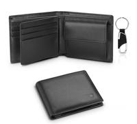 Portafoglio Uomo Slim In Pelle, Blocco RFID Con Portamonete Porta Chiavi e Carte