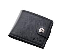 Portafoglio Uomo Vera Pelle, Portafoglio Uomo Slim Leather Wallet with Attached Flip Pocket Accessorio da Viaggio-Portafoglio Bi-Fold Portafoglio Slim Uomo con Portamonete per Pendolarismo