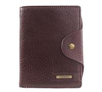 Portafoglio verticale bifold da uomo, in pelle pieno fiore, sottile con chiusura sicura a bottone, ideale per l'uso quotidiano e da viaggio