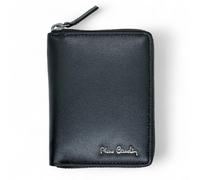 Portafoglio verticale in vera pelle uomo Pierre Cardin chiusura zip RFID nero