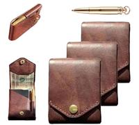 Portafoglio vintage in pelle fatto a mano, portafoglio multifunzione in pelle fatto a mano per uomo, portafogli compatti per contanti portafogli da uomo sottili, Marrone C1 x 3, Taglia unica, Classico