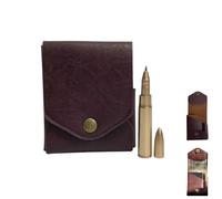 Portafoglio vintage in pelle fatto a mano, sottile e semplice, da uomo, con scomparto portapenne integrato (Wallet + Pen,One Size)