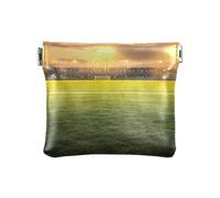 Portafoglio vuoto per monete da stadio di calcio, portamonete in pelle per donne, portafoglio da donna piccolo, Stadio di calcio vuoto-1, 4.33x3.74In, Stadio di calcio vuoto-1