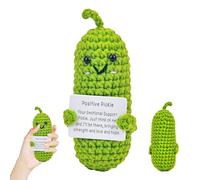 Portafortuna Emotional Support Pickles,Positive Cetriolo Bambola Pocket Hug Regalo Positive Energy Pickle Bambola, Emotional Support Pickled Cucumber Gift with Positivity Card for Ornamento Regalo