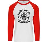 Portafortuna Rider Dead Head Motociclista Uomo L/S Baseball T-Shirt