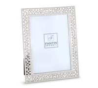 Portafoto Argentato con FIORI E STASS PER FOTO 10x15 cm Stile classico argento