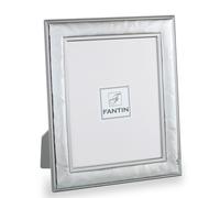 Portafoto Cartoccio con cornice FASCIA MARTELLATA Verticale PER FOTO 13x18 cm in lastra di argento argento