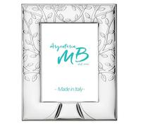 Portafoto con Albero della Vita con Cornice Personalizzabile con Incisione, Realizzata in Argento PVD con Finitura Lucida, Retro in Legno cm 13 x 18