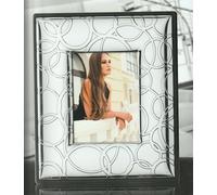 PORTAFOTO CORNICE ARGENTO 925 FASCIA LARGA RETRO LEGNO ROUND DE SANTIS ARGENTI