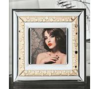 PORTAFOTO CORNICE QUADRATA CIRCLE ARGENTO 925 FASCIA LARGA DE SANTIS DSA SILVER