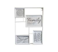 Portafoto da 4 posti in metallo Multifoto 30x40x3,5 cm bianco Bianco