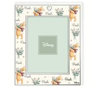 VALENTI & CO. - Disney Winnie The Pooh - Cornice legno 13x18 cm - Portafoto da tavolo con dettagli in argento - Idea Regalo Neonato o Regalo Battesimo - Cornice foto per cameretta bambino
