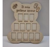 Portafoto 'Il mio primo anno' 12 mesi - Cornice ricordo con 12 spazi per foto neonato