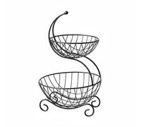 Portafrutta a 2 Piani Design Elegante Cesto per Frutta a 2 Piani Salvaspazio