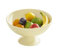 Portafrutta con Piede, Portafrutta in Plastica Portafrutta con Fori di Drenaggio e Centrotavola per Piatto da Frutta per Bancone da Cucina Decorativo(Crema)