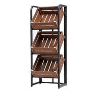 Portafrutta e verdura, scaffale espositivo per frutta e verdura a 3 cestini, portaoggetti regolabile per patate, cipolle e snack, supporto per supermercato/minimarket/cucina/camera da letto/dormi