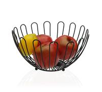 PORTAFRUTTA,FRUTTIERA IN METALLO, CESTO PORTA FRUTTA NERO P26L26H14 CM