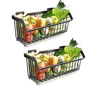 Portafrutta in acciaio inox 304, cesto portaoggetti da appendere per organizzare armadi, dispense e bagni, design elegante in filo metallico per decorare la casa